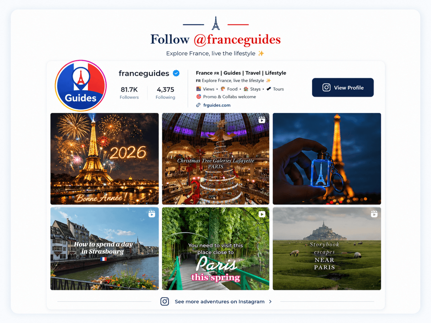 Follow @franceguides on Instagram — France travel, food, stays and tours